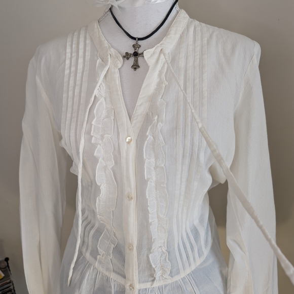 Cottagecore Cotton Tunic With Ruffles - Picture 7 of 15